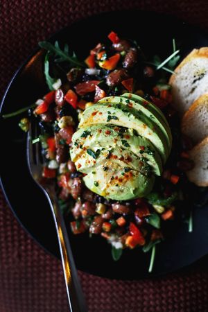 Vegan mexican beans salad at Kino in Barcelona