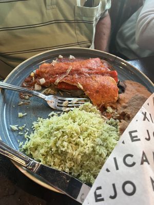 enchilada made vegan with added veggies  at Anejo Mexican Bistro in Falmouth