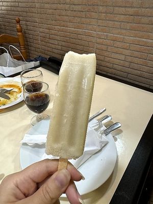 Horchata ice lolly at The Nature Restaurant in Valencia