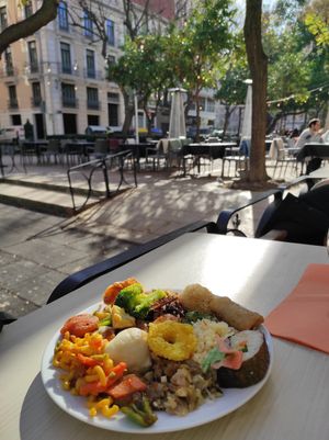 1/2 plates I ate, trying different dishes at The Nature Restaurant in Valencia
