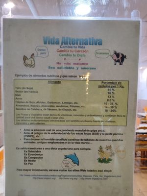 Cartelito de la puerta at The Nature Restaurant in Valencia