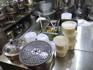 Range of toppings  at Whampoa Soya Beancurd and Grass Jelly in Central Singapore