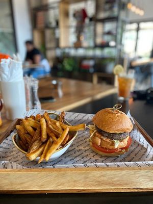 Vegan burger at Amongst Few in Dubai