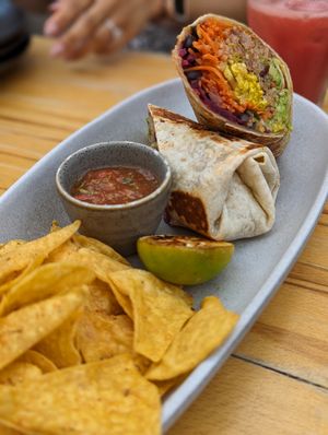 Vegan burrito at Amongst Few in Dubai