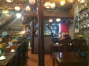 Inside. Cozier then it looks  at Green Farm in Hanoi