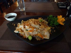 Fried noodles, very good! at Green Farm in Hanoi