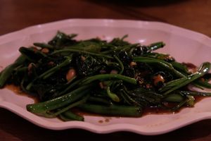Green veggies at Little Spice in Kanazawa