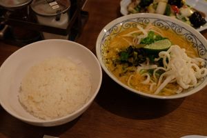 Soup and rice at Little Spice in Kanazawa
