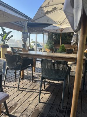 Outside deck  at Nina's Real Food in Jeffreys Bay