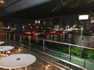 View from our table  at Asics Connection in Tokyo