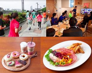 after runnning at Asics Connection in Tokyo