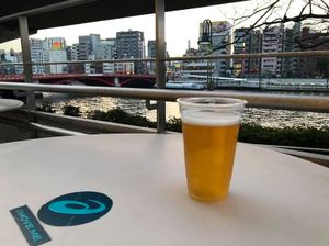 Terrace wth Beer! at Asics Connection in Tokyo