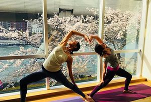 also we have a great yoga studio on second. at Asics Connection in Tokyo