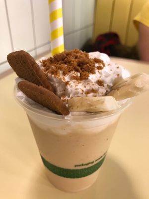 Banana biskoff milkshake at Rudy's Dirty Vegan Diner in North West London