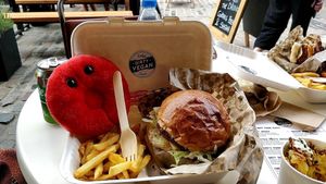 Cheese burger at Rudy's Dirty Vegan Diner in North West London