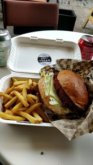 Cheese burger at Rudy's Dirty Vegan Diner in North West London