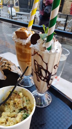 Biscoff and chocolate mint shakes at Rudy's Dirty Vegan Diner in North West London