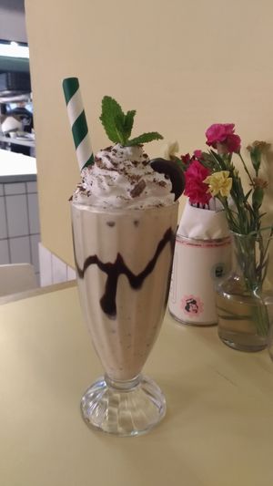 Amazing choc peppermint  milkshake at Rudy's Dirty Vegan Diner in North West London