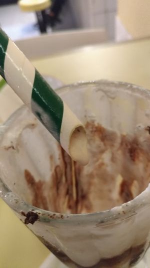 Even the straws are considerate..get every last drop. at Rudy's Dirty Vegan Diner in North West London