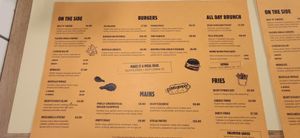 Menu at Rudy's Dirty Vegan Diner in North West London