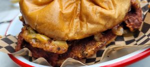 Veganer Burger at Rudy's Dirty Vegan Diner in North West London