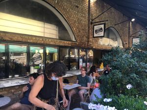 Seating for Rudy’s at Rudy's Dirty Vegan Diner in North West London