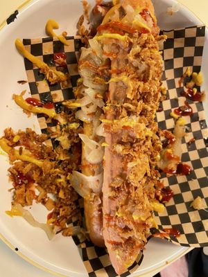 Hot dog  at Rudy's Dirty Vegan Diner in North West London