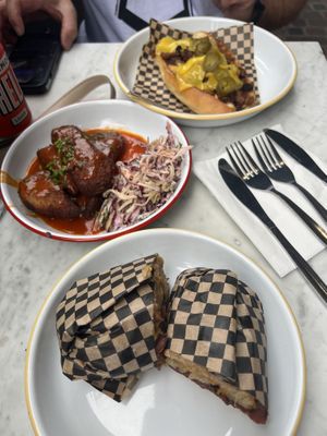 Philly cheesesteak, wings, Rueben   at Rudy's Dirty Vegan Diner in North West London