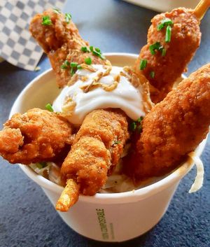 Buffalo chick’n wings special at Rudy's Dirty Vegan Diner in North West London