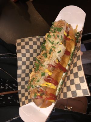 Hot dog  at Rudy's Dirty Vegan Diner in North West London