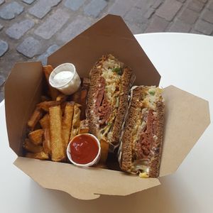 Rudy's reuben at Rudy's Dirty Vegan Diner in North West London