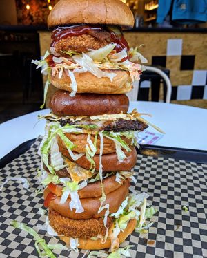 Climb this meatless mountain! at Rudy's Dirty Vegan Diner in North West London