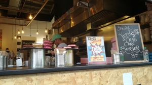 Outside at Rudy's Dirty Vegan Diner in North West London