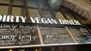 Outside at Rudy's Dirty Vegan Diner in North West London