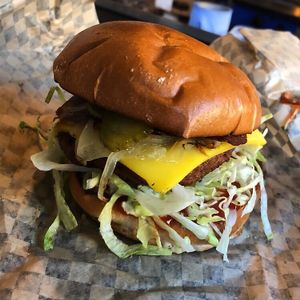 Dirty burger at Rudy's Dirty Vegan Diner in North West London