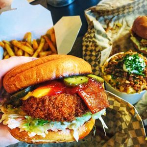 Amazing burgers  at Rudy's Dirty Vegan Diner in North West London