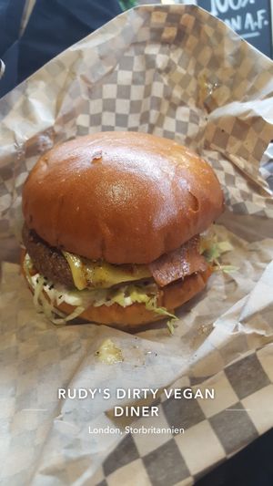 Dirty burger at Rudy's Dirty Vegan Diner in North West London