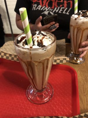 chocolate milkshake at Rudy's Dirty Vegan Diner in North West London