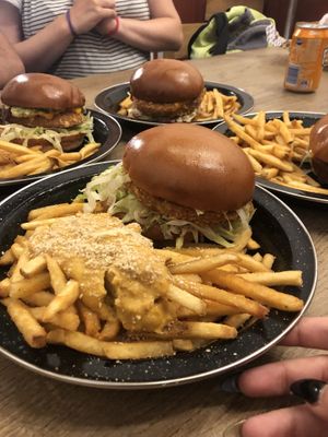 Main menu, “chicken” with extra cheese  at Rudy's Dirty Vegan Diner in North West London
