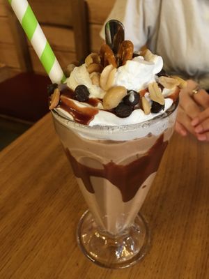 Chocolate and peanut milkshake at Rudy's Dirty Vegan Diner in North West London