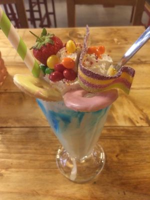 What shake? Ah yes, the rainbow unicorn . at Rudy's Dirty Vegan Diner in North West London