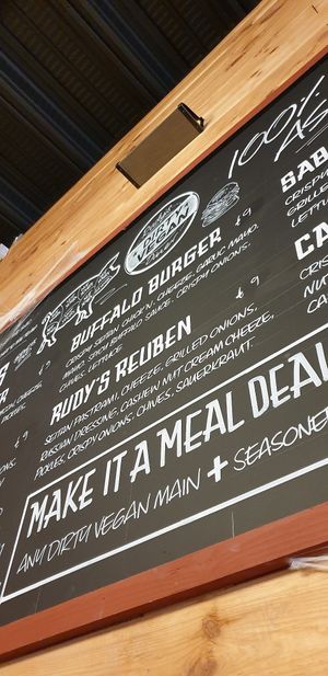 Menu at Rudy's Dirty Vegan Diner in North West London