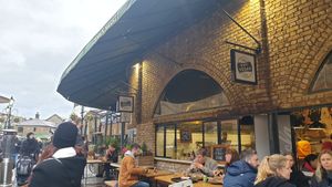 Outside at Rudy's Dirty Vegan Diner in North West London