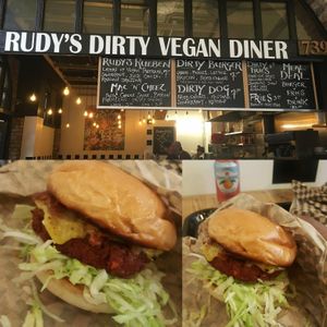 The old storefront at Rudy's Dirty Vegan Diner in North West London