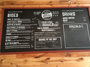 Sides and drinks  at Rudy's Dirty Vegan Diner in North West London