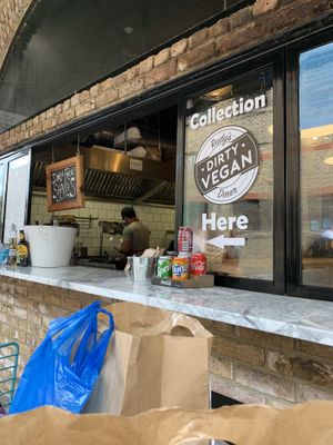 outdoor seating at Rudy's Dirty Vegan Diner in North West London