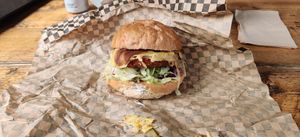 Saboteur burger 😋 at Rudy's Dirty Vegan Diner in North West London