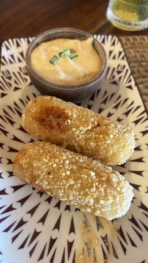 Taro croquettes with rosemary cashew dip  at Pituq Cafe in 