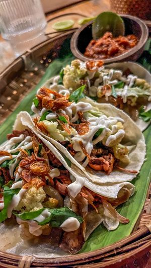 Jackfruit tacos  at Pituq Cafe in 