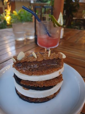 Cake, cookies and cream 70k rp: amazing caramel lace at Pituq Cafe in 